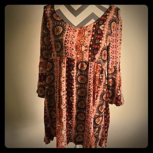 Printed orange dress